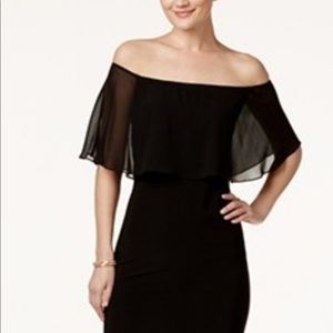 MSK Romantic black dress flowy sheer sleeves